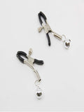 Love In Leather Nipple Clamps with Bells Silver