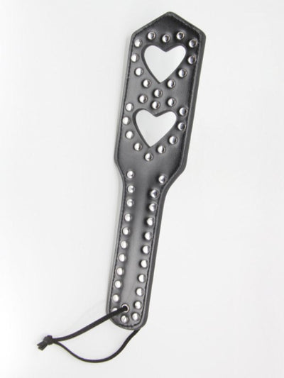 Love In Leather Studded Heart Cut Out Paddle 1