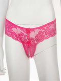 Poison Rose Crotchless Lace G-String Hot Pink