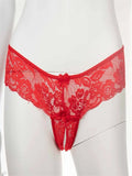 Poison Rose Crotchless Lace G-String Red