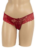 Poison Rose Crotchless Lace G-String Wine