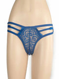 Poison Rose Floral Cotton G-String Blue