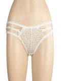 Poison Rose Floral Cotton G-String White