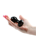 crystal glass gem black plug