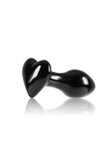 crystal glass heart plug black base