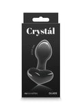 crystal glass black heart plug box