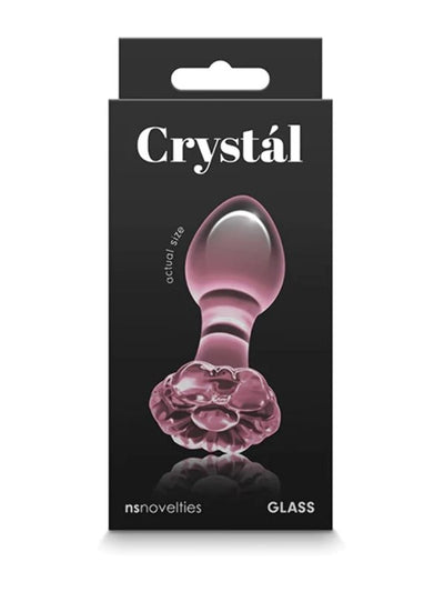 Crystal pink glass flower plug box