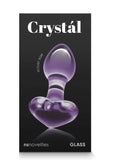 crystal glass heart plug purple box