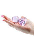 crystal heart glass plug purple