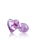 crystal heart glass plug purple base