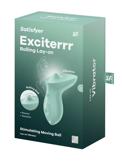 Satisfyer eciterrr rolling lay on product box