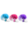 Fox Tail plugs, teal, pink, purple