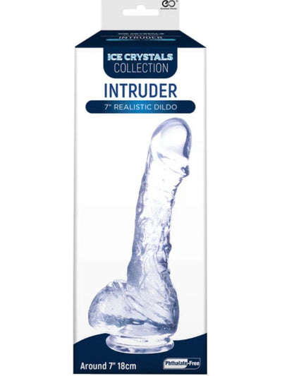intruder 7 inch realistic dildo clear.