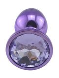 Purple stainless stell plug small with gem.