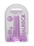 real rock non realistic 5 inch dildo purple packaging