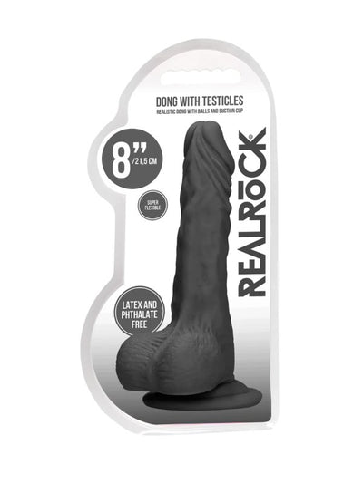 Real Rock 8 Inch Dildo Black