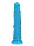 Real rock glow in the dark 8 inch dildo - blue