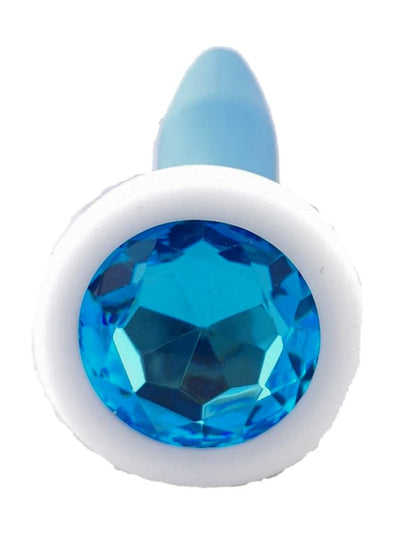 Silicone Gem Anal Plug - Blue