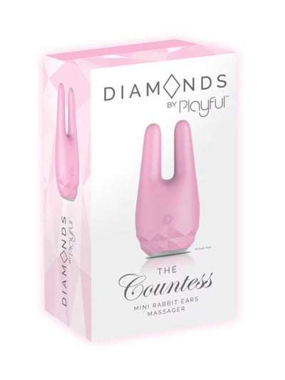 The countess mini rabbit ear massager pink product box